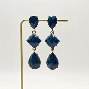 Sophisticated Navy Blue Geometric Earrings